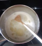Boil water and butter together.
