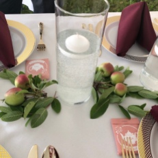 God DID make little green apples and they were used in the table decorations.