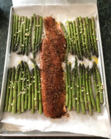 Sheet pan salmon and asparagus